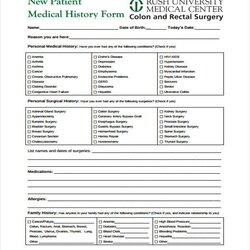 Outstanding Free Medical Forms In Ms Word Excel Printable Form History Template Patient Templates Rush