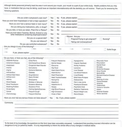 Magnificent Free Printable Medical History Forms Form Template Personal Templates Health Patient Family