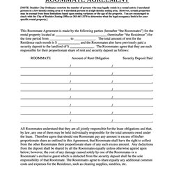 Sublime Free Roommate Agreement Templates Forms Word Template