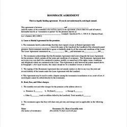 Swell Roommate Agreement Template Free Word Document Download Rental Form Format Templates Agreements