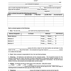 Out Of This World Free Roommate Agreement Templates Forms Word Template Kb