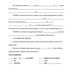 Legit Free Roommate Agreement Templates Forms Word