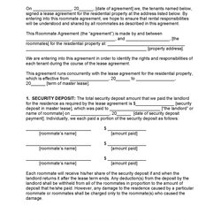 Sterling Free Georgia Roommate Agreement Template Ms Word Indiana Agreements Sublease