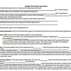 Supreme Roommate Rental Agreement Templates Word Template Sample