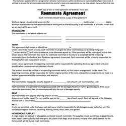 High Quality Free Roommate Agreement Templates Forms Word Printable Contract Roommates Template