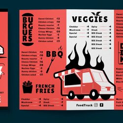 Matchless Food Truck Menu Brochure Template Vector Download Editable