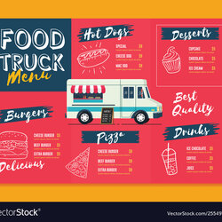 Capital Food Truck Menu Template Fast Brochure Vector Image