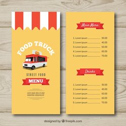 Food Truck Menu Template Vector Free Download
