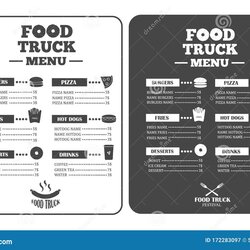 Superb Vector Template Food Truck Menu Stock Illustration Of Fast Brochure Icons Restaurant Street