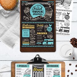 Magnificent Food Truck Menu Bundle Brochure Templates Creative Market Burger Restaurant Choose Board