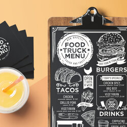Food Truck Menu Template Barcelona Design Shop Restaurant Burger Card