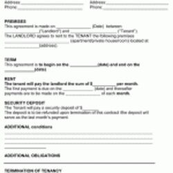 The Highest Quality Rental Agreement Template Free Printable Documents