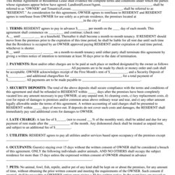 Superior Basic Rental Agreement Printable Blank Online Big