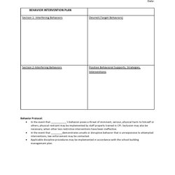 Peerless Useful Behavior Plan Templates Examples