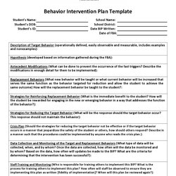 Tremendous Useful Behavior Plan Templates Examples