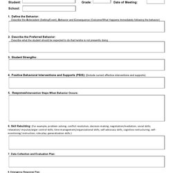 Behavior Change Plan Template