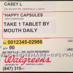 Tremendous Label Template Prescription Bottle Costume