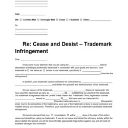Superlative Cease Desist Letter Template Database Collection Trademark Source Amp And