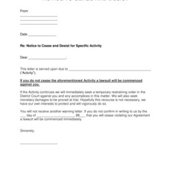 Marvelous Cease And Desist Notice Template Org Master Of Documents General Letter