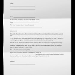 Out Of This World Cease And Desist Letter Sample Template Free Download Word Notice
