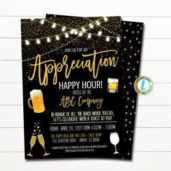 Staff Employee Appreciation Happy Hour Party Invite Template