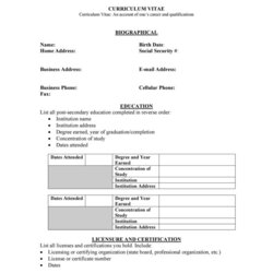 Admirable Great Curriculum Vitae Templates Examples Template