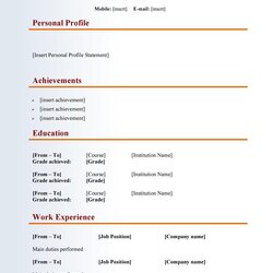 Wizard Great Curriculum Vitae Templates Examples Template Samples
