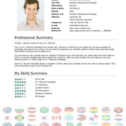 Swell Great Curriculum Vitae Templates Examples Template