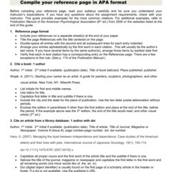 Excellent Quick Guide To Creating An References Page Reference Format
