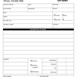 Tremendous Free Printable Work Order Forms Templates Form Template