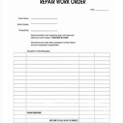 Superlative Blank Free Printable Work Order Template Repair
