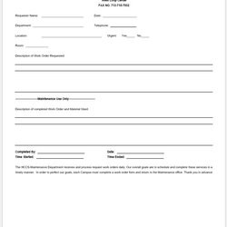 Matchless Free Printable Work Order Form