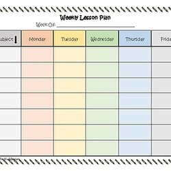 Weekly Lesson Plan Template By With The Original