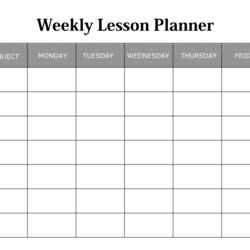 Weekly Lesson Plan Templates Best Planners Free Download Template