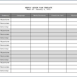 Brilliant Weekly Lesson Plan Template