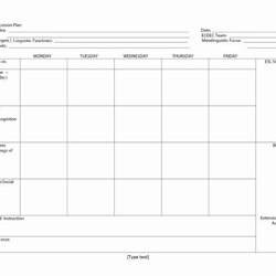 Cool Lesson Plan Weekly Template Best Of Free Templates Mon