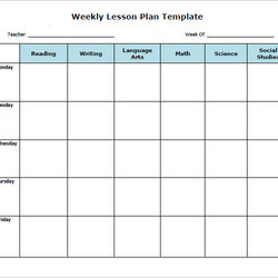 Magnificent Weekly Lesson Plan Samples Sample Templates