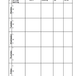 Terrific Weekly Lesson Plan Sheets Templates Template Free Plans