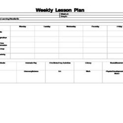 Weekly Lesson Plan Template Templates Plans