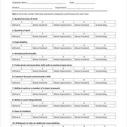 Marvelous Free Sample Employee Review Templates In Ms Word Evaluation Form Performance Forms Examples