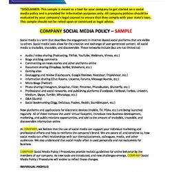 Supreme Sample Social Media Policy Template Communications Inc Policies Blog