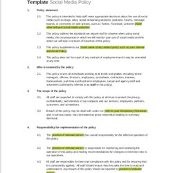Social Media Policy Examples In Google Docs Pages Word Template Business