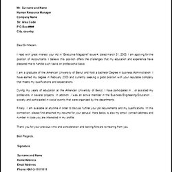 Matchless Letter Template Sample Of Cover Microsoft Word Doc Download