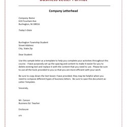Outstanding Microsoft Word Business Letter Template