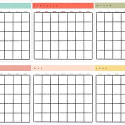 Cool Month Blank Calendar Template