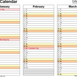 Capital Month Calendar Template Excel Word Printable Microsoft Templates Quarter