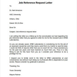 Excellent Free Job Reference Letter Templates In Request Sample