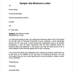 Superior Free Job Reference Letter Templates In Sample Recommendation Template Writing Format Samples