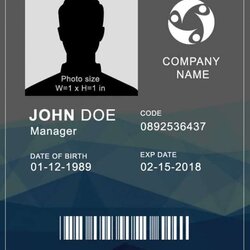 Matchless Vertical Id Badge Template