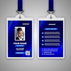 Preeminent Free Vector Abstract Id Badge Template With Picture Collect Size